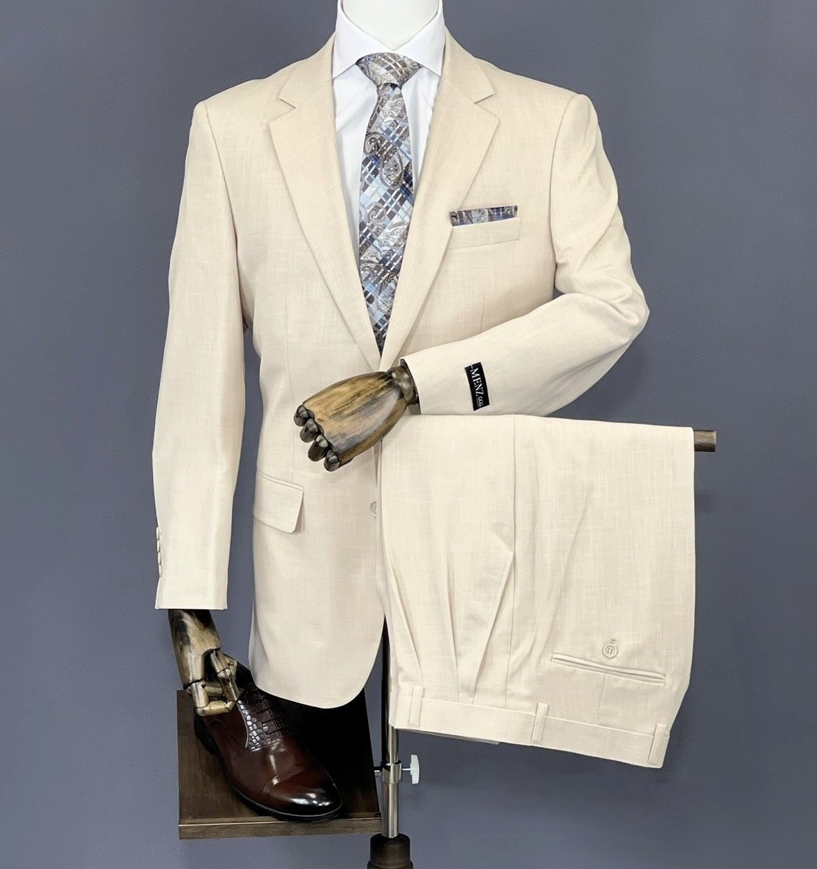 Business Suit Linen Look Cream b2bs-0095